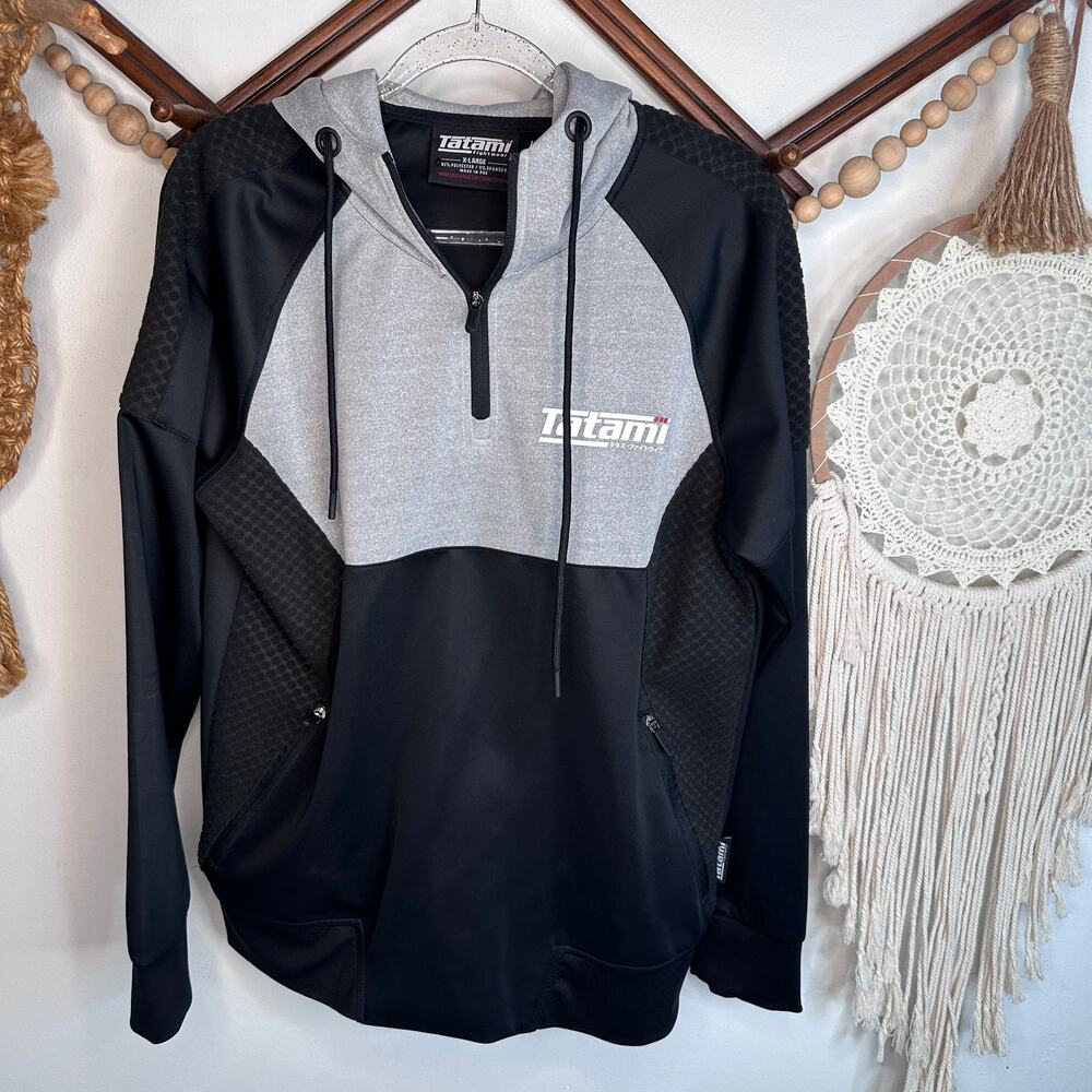 Tatami Fightwear Gray Black Quarter Zip Pullover